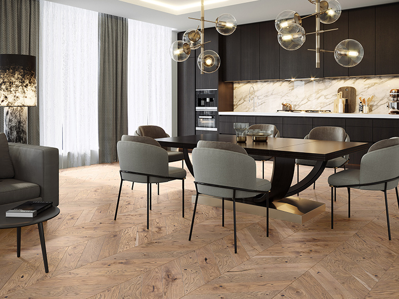 Serene Chevron Oak, drevená podlaha Barlinek